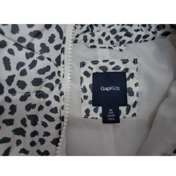 GAP GIRLS PADDED JACKET YOUTH XL 12 PUFFER COLOR WHITE /GRAY DARK PRIMALOFT - Picture 6 of 7